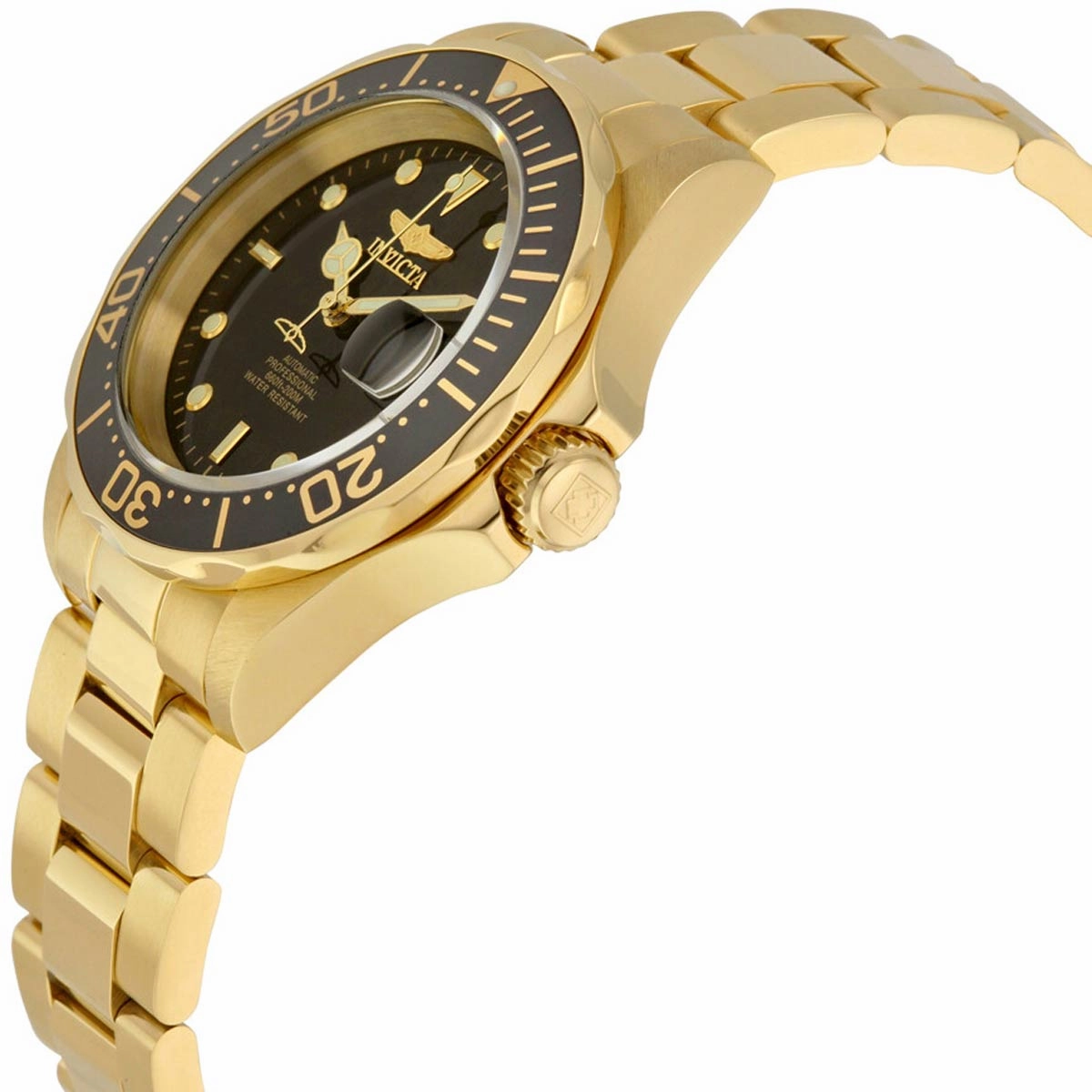 Invicta Men's Automatic Watch - Pro Diver Yellow Steel Bracelet Black Dial | 8929