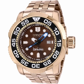 Invicta Men's Automatic Watch - Sea Hunter Brown Dial Rose Gold Bracelet | 36379