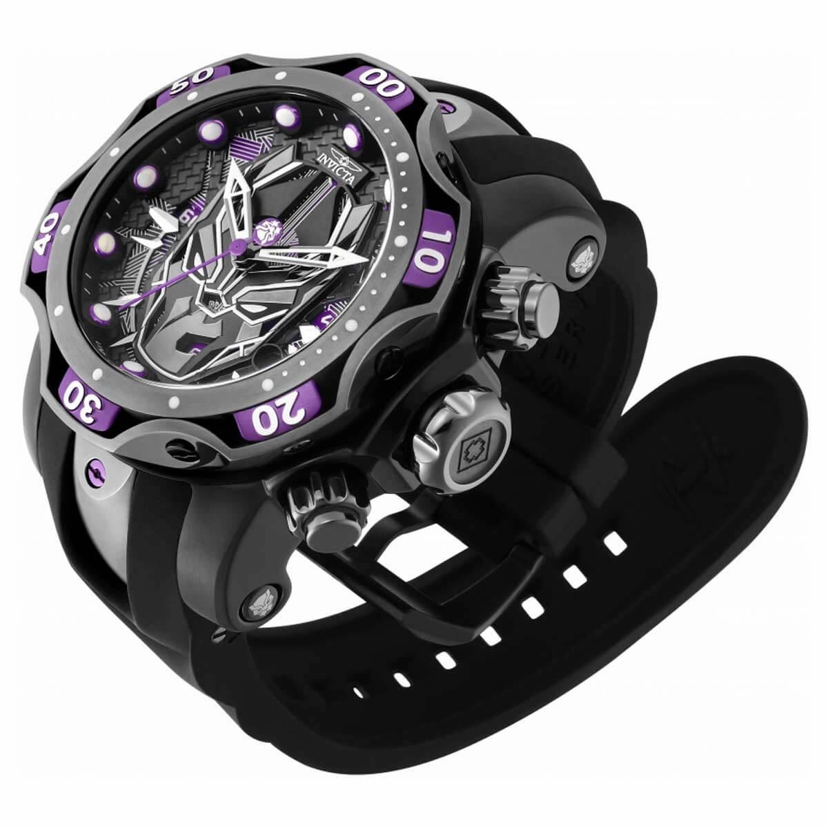 Invicta Men's Chrono Watch - Marvel Black Panther Black and Gunmetal Dial | 30553