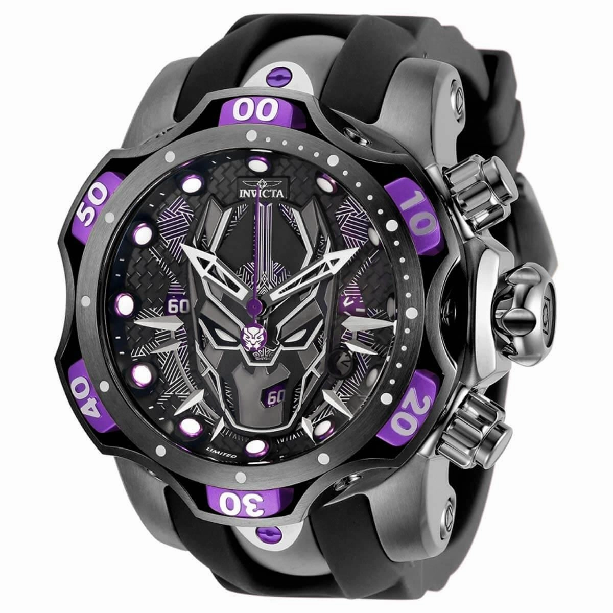 Invicta Men's Chrono Watch - Marvel Black Panther Black and Gunmetal Dial | 30553