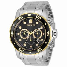Invicta Men's Chrono Watch - Pro Diver Black and Gold Tone Rotating Bezel | 33999