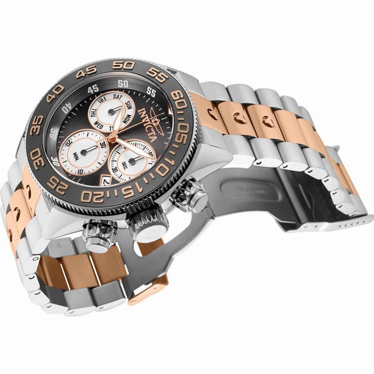 Invicta Men's Chrono Watch - Pro Diver Gunmetal and Silver Tone Dial Bracelet | 31800