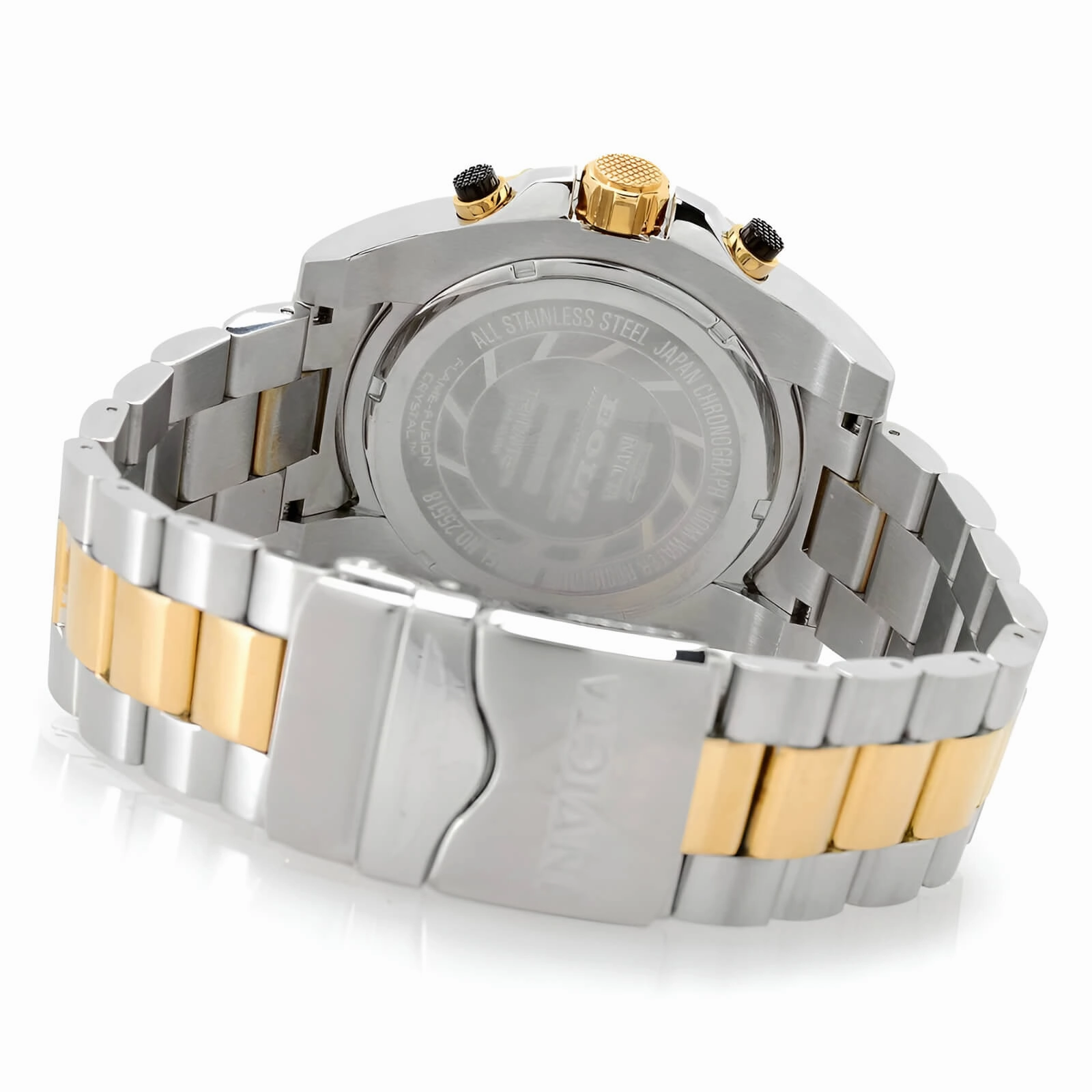 Invicta Men's Chronograph Watch - Bolt Quartz Gold Dial Two Tone Bracelet | 25518