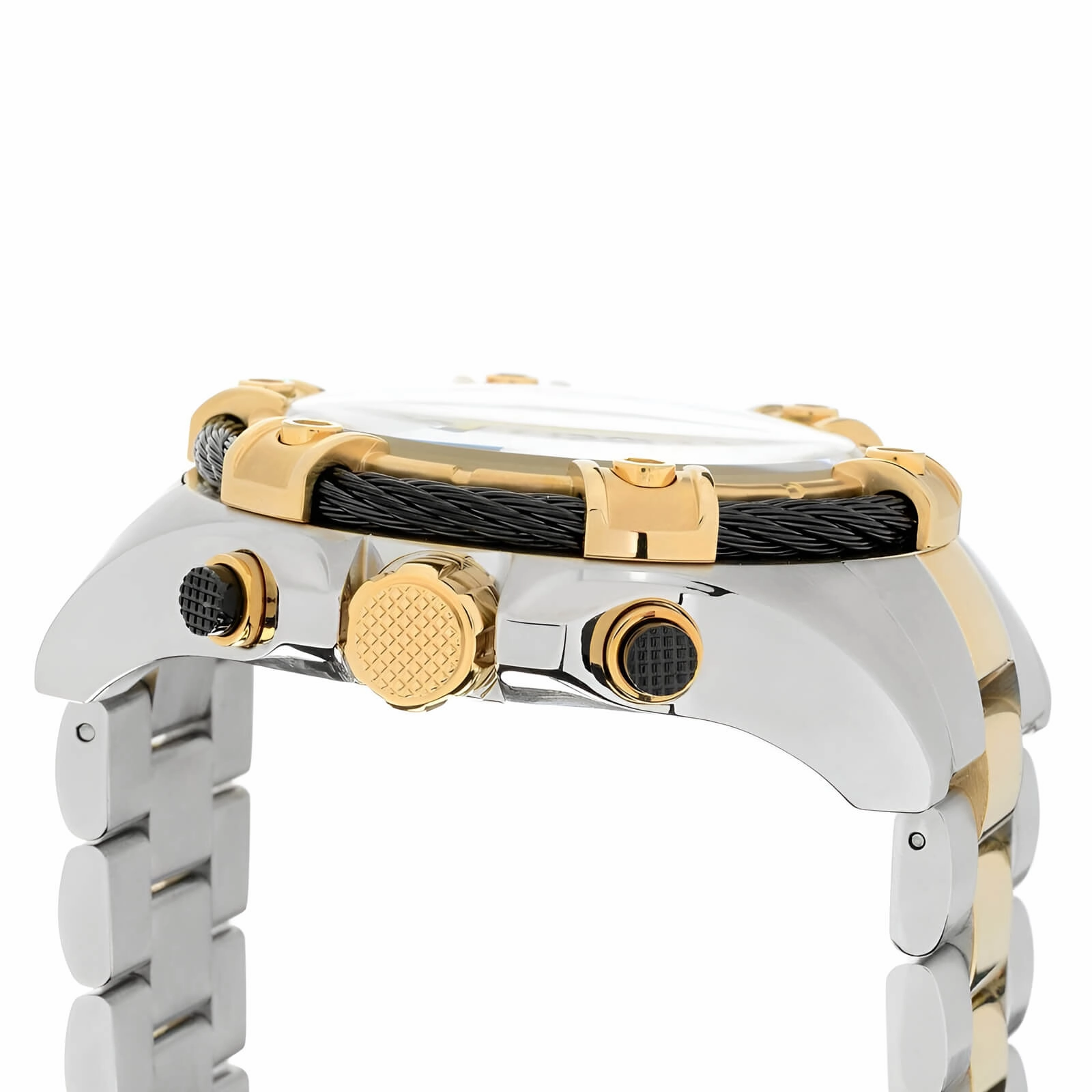 Invicta Men's Chronograph Watch - Bolt Quartz Gold Dial Two Tone Bracelet | 25518