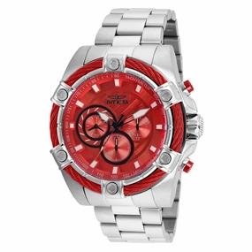 Invicta Men's Chronograph Watch - Bolt Red Dial Stainless Steel Bracelet | 25513