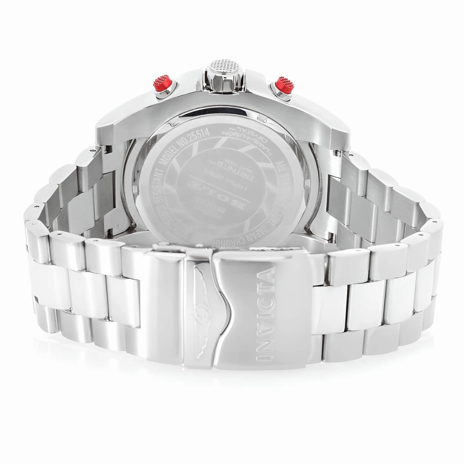 Invicta Men's Chronograph Watch - Bolt Red Dial Stainless Steel Bracelet | 25513