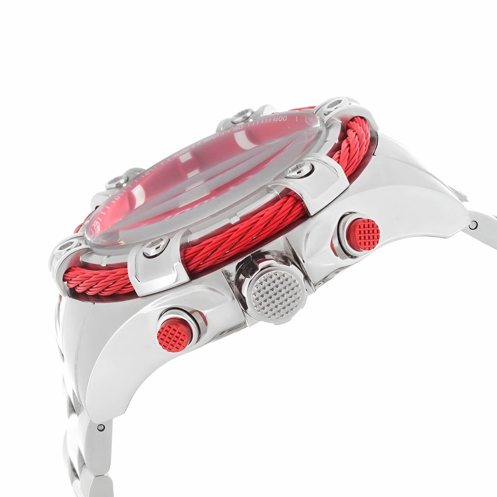 Invicta Men's Chronograph Watch - Bolt Red Dial Stainless Steel Bracelet | 25513