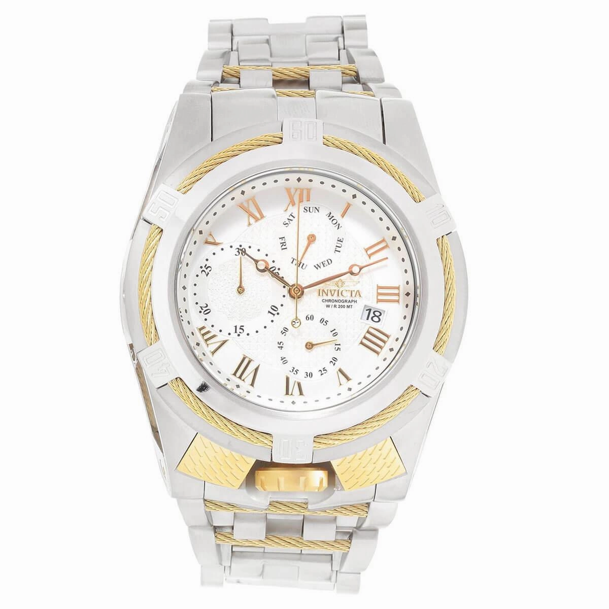 Invicta Men's Chronograph Watch - Bolt Zeus Quartz Silver Dial Steel Bracelet | 29735