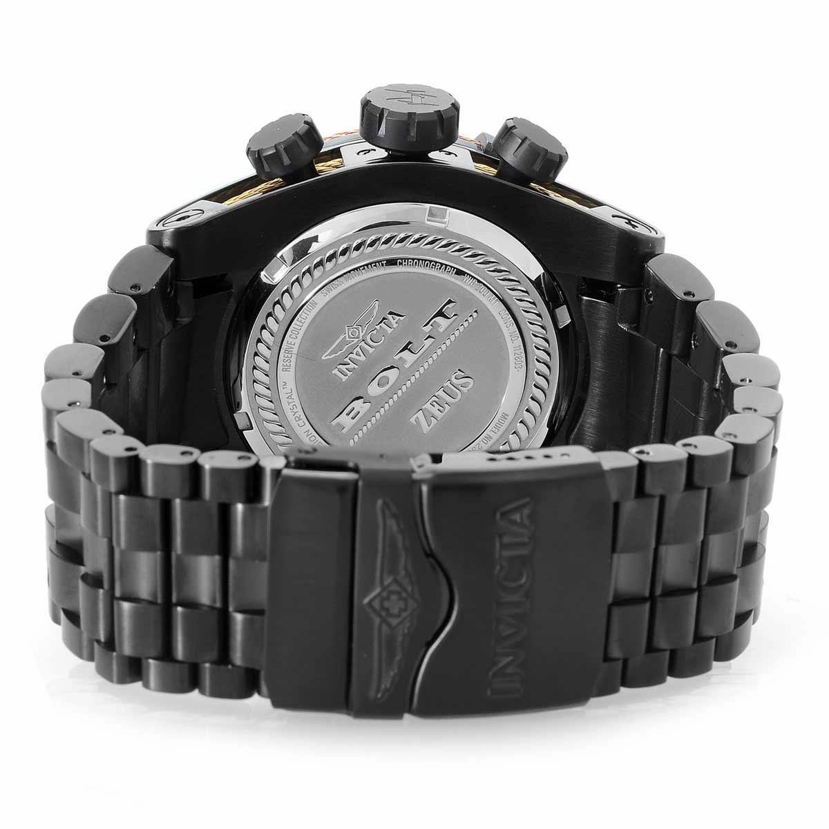 Invicta Men's Chronograph Watch - Bolt Zeus Reserve Black Dial Quartz Dive | 23050