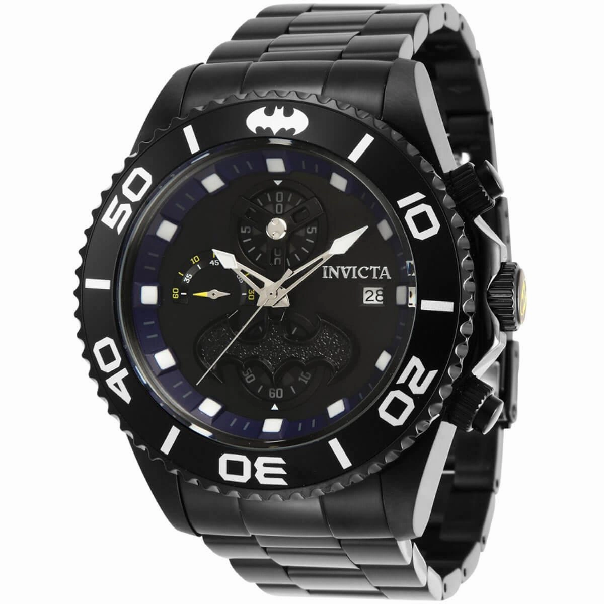 Invicta Men's Chronograph Watch - DC Comics Batman Quartz Black Bracelet | 34626