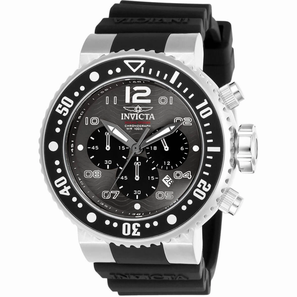 Invicta Men's Chronograph Watch - Pro Diver Black Dial Rubber Strap | 26732