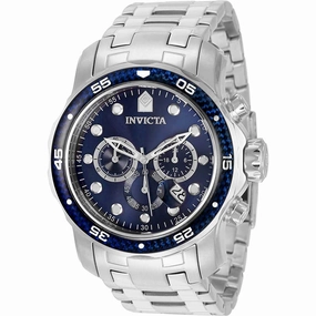 Invicta Men's Chronograph Watch - Pro Diver Blue and Silver Dial Bracelet | 35396