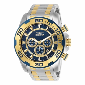 Invicta Men's Chronograph Watch - Pro Diver Blue Dial Two Tone Bracelet | 26296