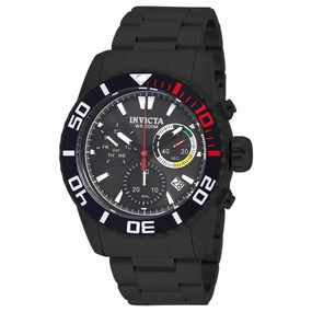 Invicta Men's Chronograph Watch - Pro Diver Day-Date Black Dial Bracelet | 18940