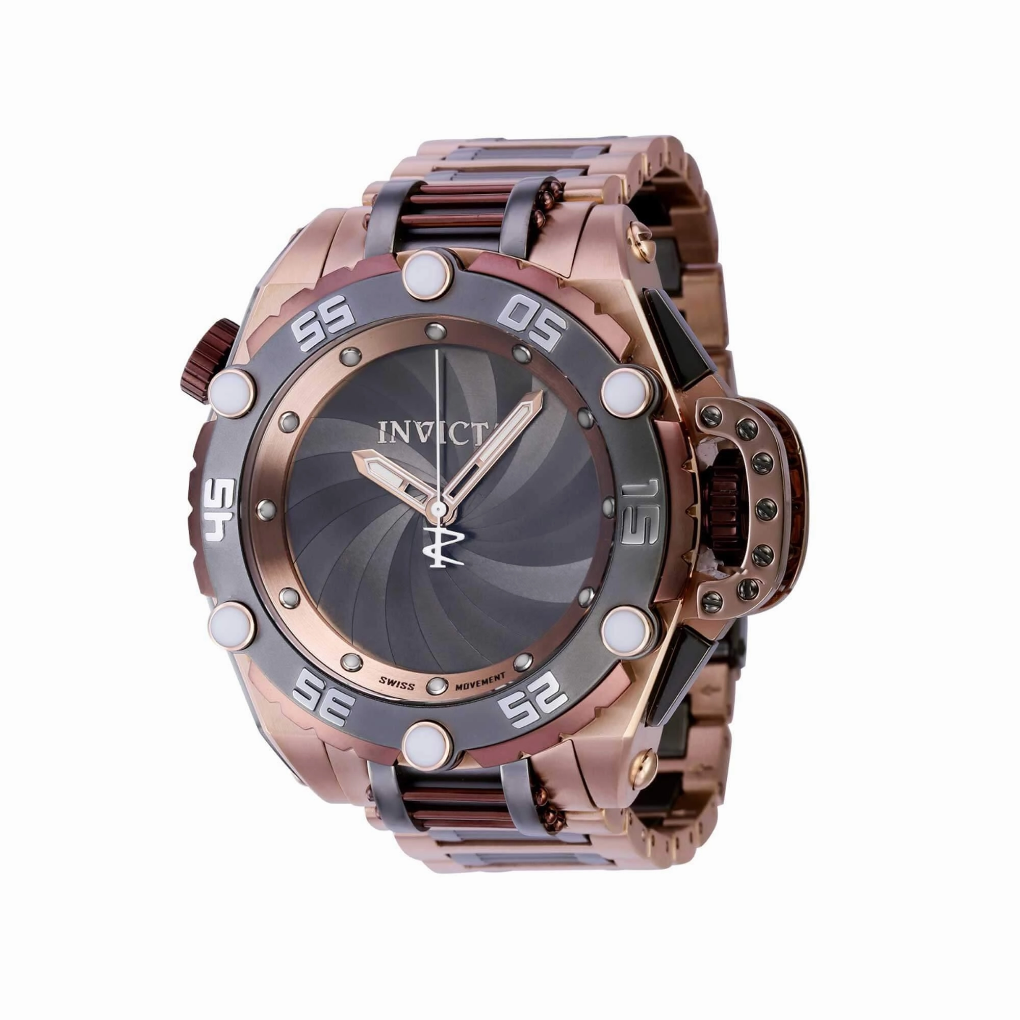 Invicta Men's Chronograph Watch - Reserve Flying Fox Rose Gold and Black Dial | 39553