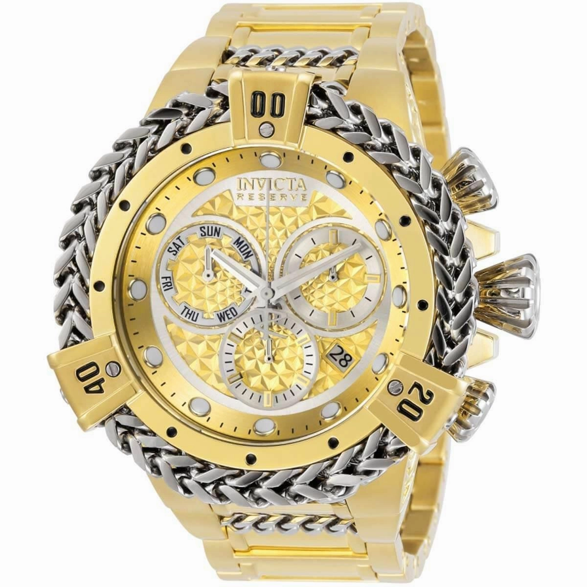 Invicta Men's Chronograph Watch - Reserve Hercules Gold and Silver Tone Dial | 30545