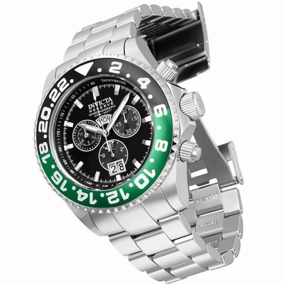 Invicta Men's Chronograph Watch - Reserve Pro Diver Black and Green Bezel | 29557
