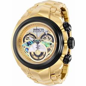 Invicta Men's Chronograph Watch - Reserve S1 Black Bezel Yellow Gold Bracelet | 38867
