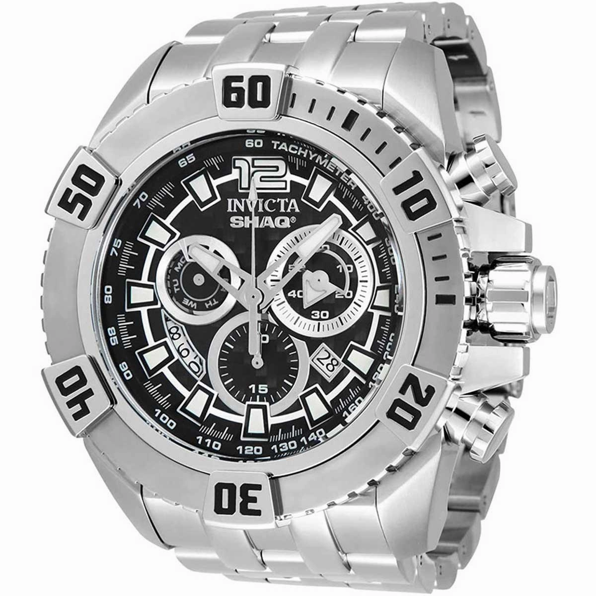Invicta Men's Chronograph Watch - Shaq Rotating Bezel Silver Tone Bracelet | 33764