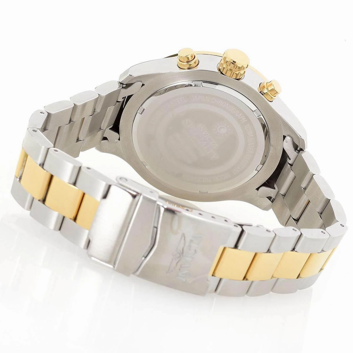 Invicta Men's Chronograph Watch - Specialty Black Dial Two Tone Bracelet | 28889