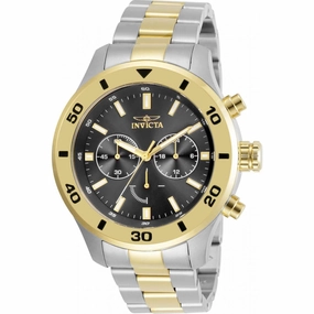 Invicta Men's Chronograph Watch - Specialty Black Dial Two Tone Bracelet | 28889