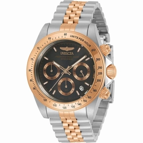 Invicta Men's Chronograph Watch - Speedway Black and Rose Gold Dial Bracelet | 30993