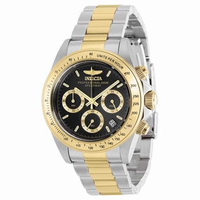 Invicta Men's Chronograph Watch - Speedway Black Dial Two Tone Bracelet | 37172