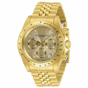 Invicta Men's Chronograph Watch - Speedway Gold Tone Dial Steel Bracelet | 30997