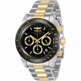 Invicta Men's Chronograph Watch - Speedway Quartz Black and Gold Dial Steel | 36743