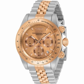 Invicta Men's Chronograph Watch - Speedway Rose Gold Dial Two Tone Bracelet | 30994