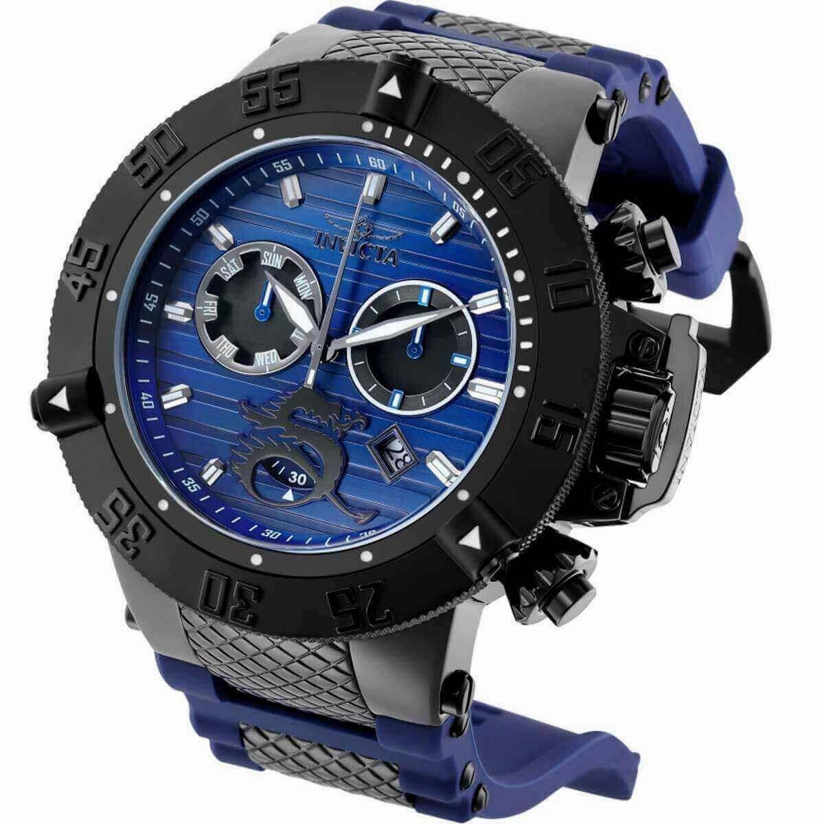 Invicta Men's Chronograph Watch - Subaqua Noma III Black and Blue Strap | 31644