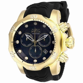 Invicta Men's Chronograph Watch - Venom Quartz Black MOP Dial Silicone Strap | 29761