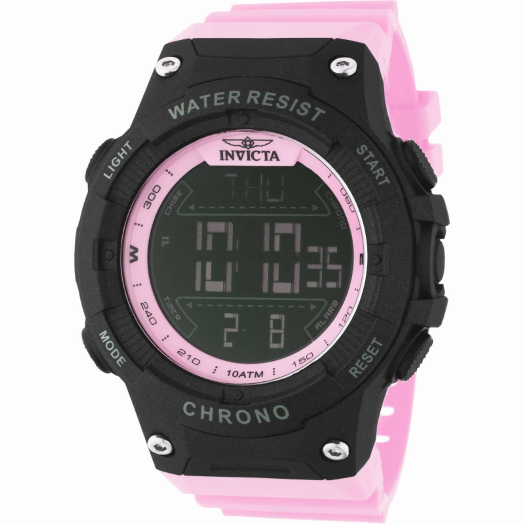 Invicta Men's Digital Watch - Invicta Racing Chrono Pink Polyurethane Strap | 48051