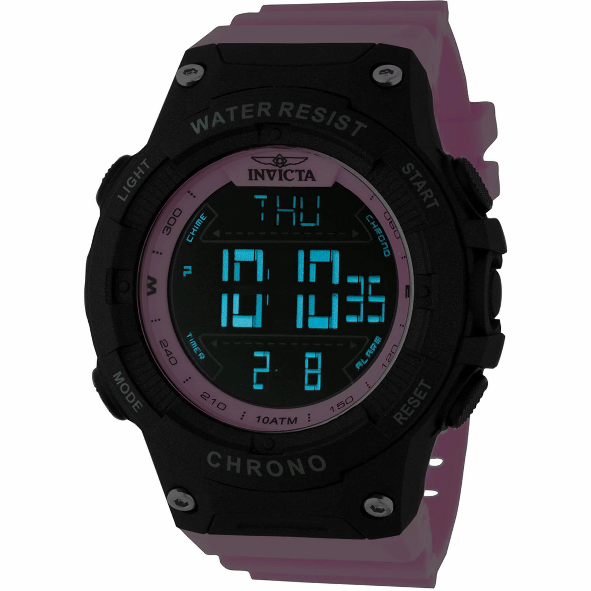 Invicta Men's Digital Watch - Invicta Racing Chrono Pink Polyurethane Strap | 48051
