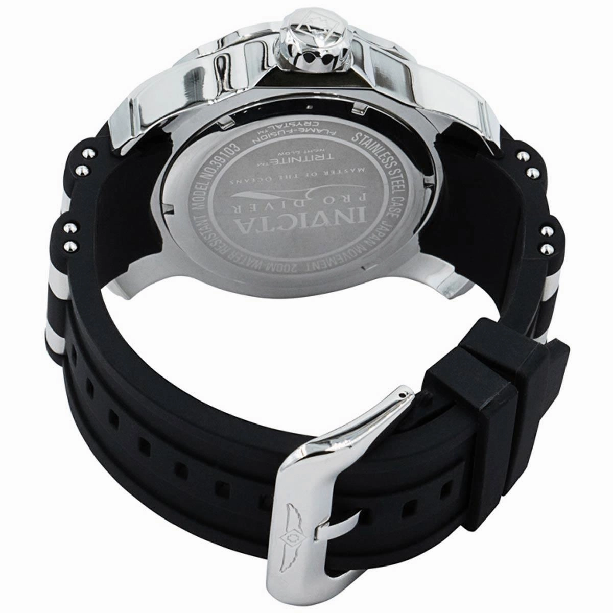 Invicta Men's Dive Watch - Pro Diver Rotating Bezel Black Dial Two Tone Strap | 39103