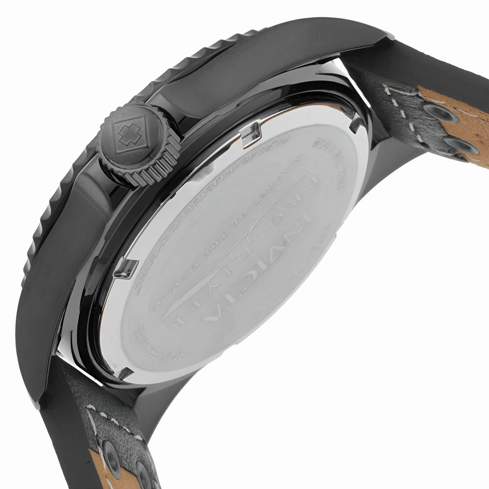 Invicta Men's Grey Leather Strap Watch - Pro Diver Quartz Grey Dial Dive | 22077