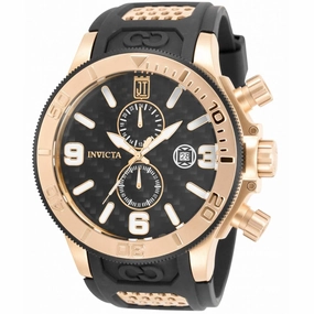 Invicta Men's Japanese Quartz Watch - Jason Taylor Chrono Black and RG Strap | 33981