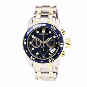 Invicta Men's Pro Diver Chronograph Watch - Quartz Blue Dial Two Tone Bracelet | 0077