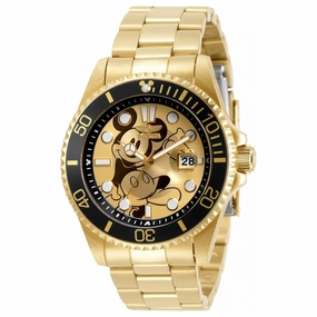 Invicta Men's Quartz Watch - Disney Mickey Mouse Gold Tone and Black Dial | 32441