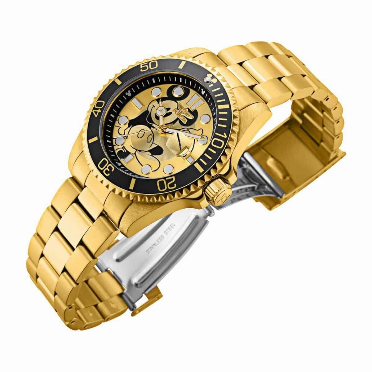 Invicta Men's Quartz Watch - Disney Mickey Mouse Gold Tone and Black Dial | 32441