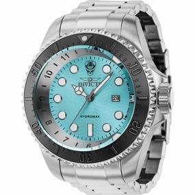 Invicta Men's Quartz Watch - Hydromax Cyan and Silver Tone Dial SS Bracelet | 37593