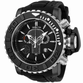 Invicta Men's Quartz Watch - Marvel Punisher Chrono Black Silicone Strap | 26786