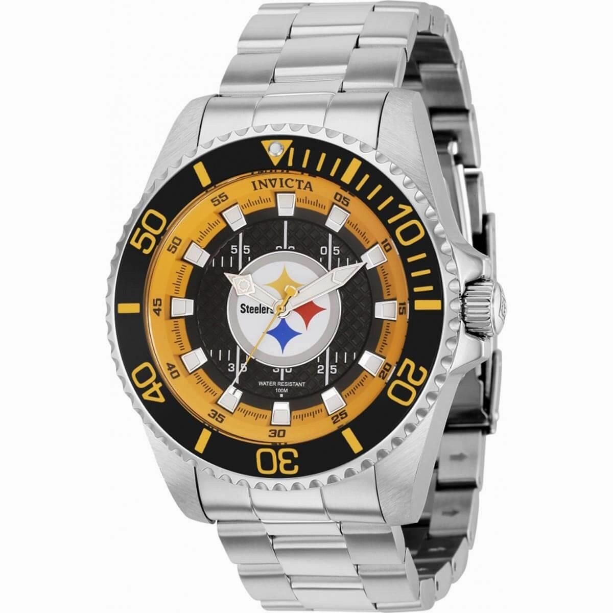 Invicta Men's Quartz Watch - NFL Pittsburgh Steelers Silver Steel Bracelet | 36951