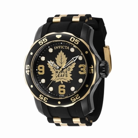 Invicta Men's Quartz Watch - NHL Toronto Maple Leafs Gold and Black Strap | 42326