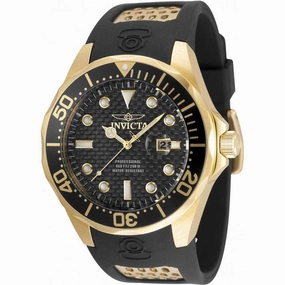Invicta Men's Quartz Watch - Pro Diver Black Dial Polyurethane Strap Date | 36553