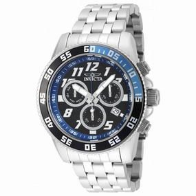 Invicta Men's Quartz Watch - Pro Diver Black Dial Stainless Steel Bracelet | 20478