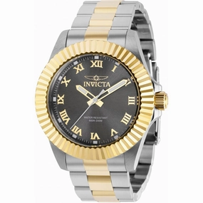 Invicta Men's Quartz Watch - Pro Diver Black Dial Two Tone Steel Bracelet | 37407