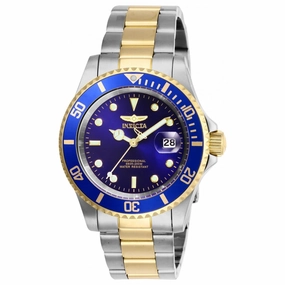 Invicta Men's Quartz Watch - Pro Diver Blue Dial Two Tone Bracelet | 26972
