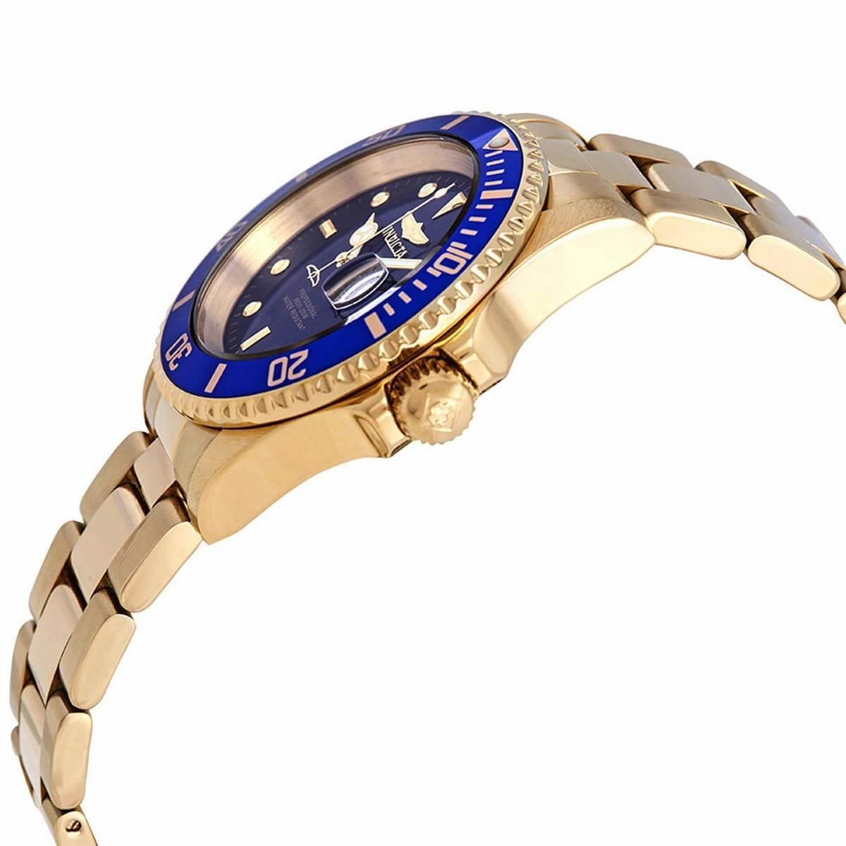 Invicta Men's Quartz Watch - Pro Diver Blue Dial Yellow Gold Bracelet | 26974