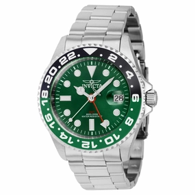 Invicta Men's Quartz Watch - Pro Diver Green and Black Bezel Silver Bracelet | 40949
